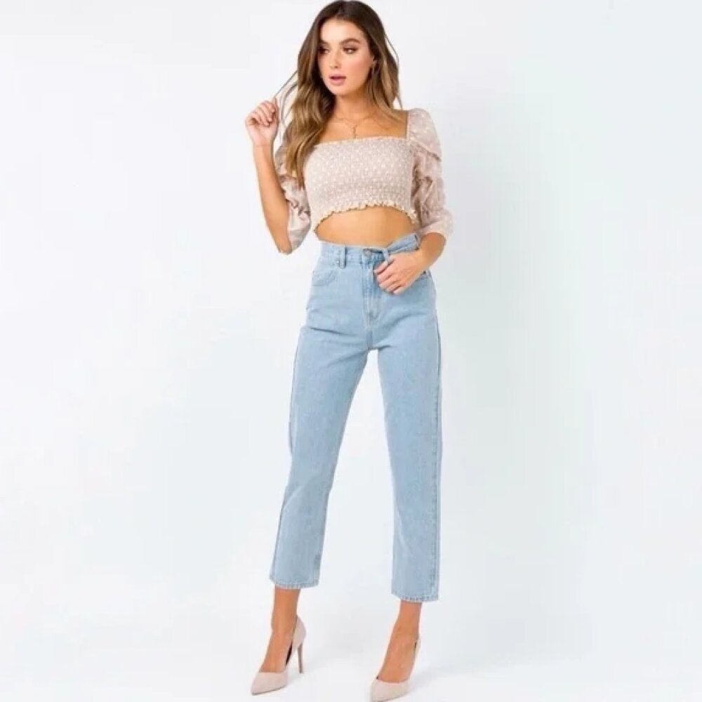 Afends Shelby 8 High Waist Ankle Jeans in Light Wash - Picture 2 of 12